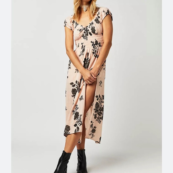 Free People Forget Me Not Floral Milkmaid Midi Dress - Picture 4 of 11